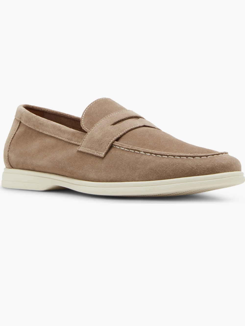 Steve Madden Men's Laguna Suede Penny Loafers in Taupe Gray